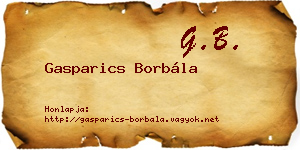 Gasparics Borbála névjegykártya