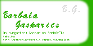 borbala gasparics business card